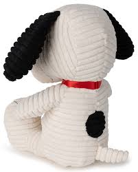 Snoopy Sitting Corduroy Cream 19cm - Mu Shop