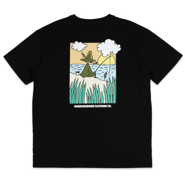 Snufkin Fishing T-Shirt Unisex - Black - Mu Shop