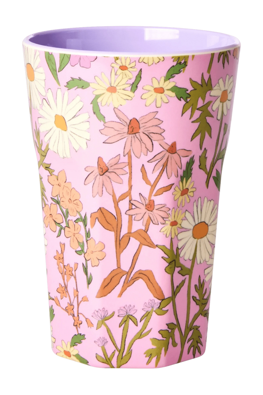 Soft Pink Daisy Dearest - Tall Melamine Cup - Mu Shop