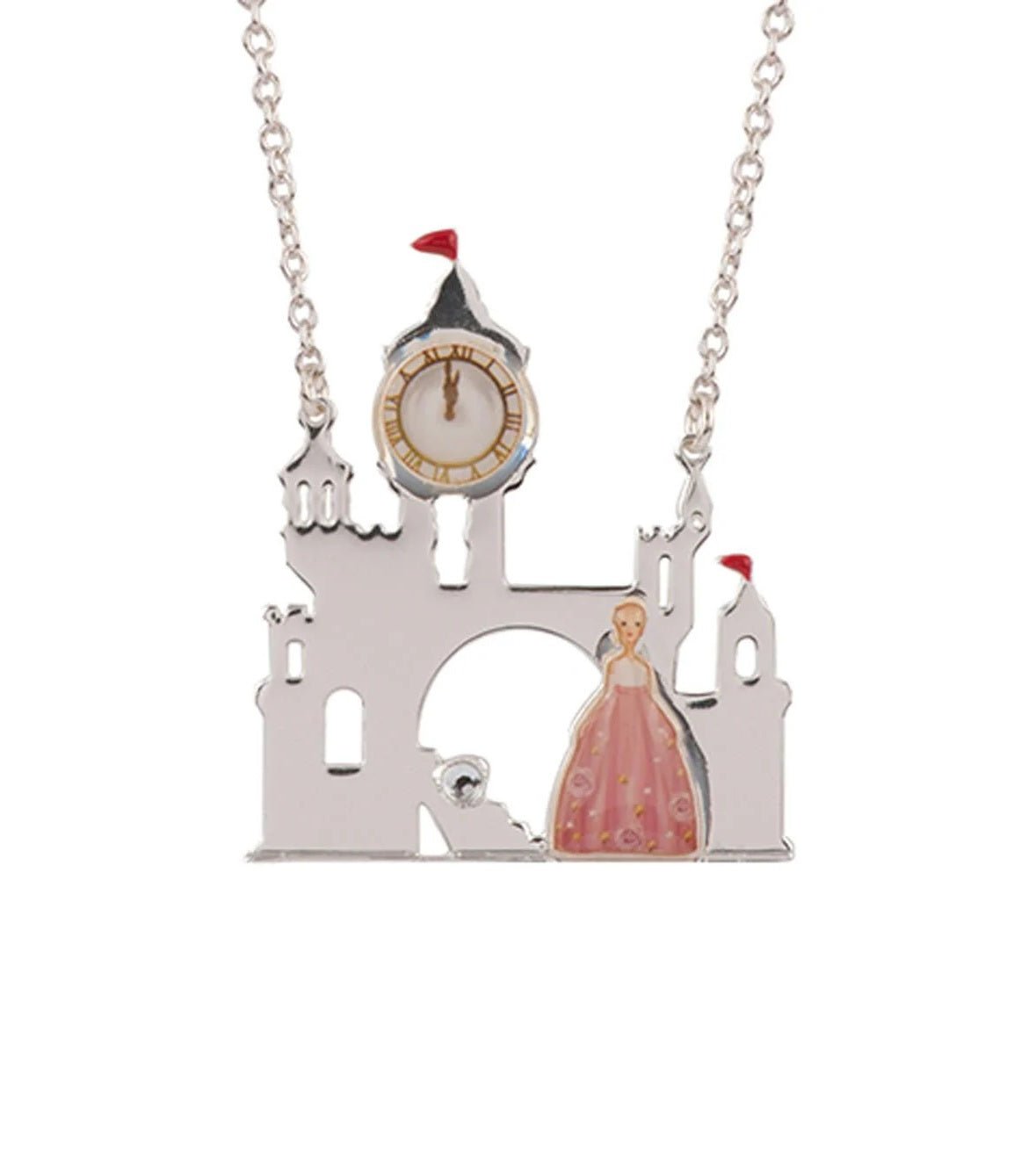 Soulier de Verre Silver + Pink Cinderella at Theé Castle Necklace - Mu Shop