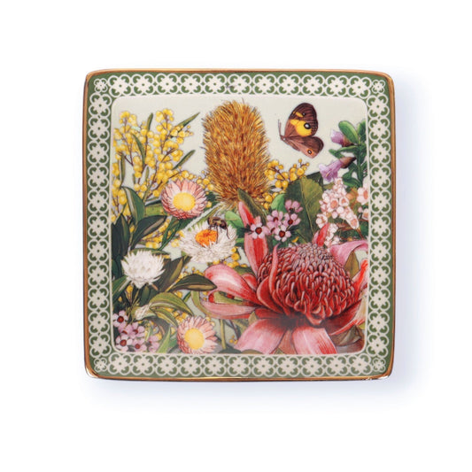 Square Trinket Tray – Botanical Blooms - Mu Shop