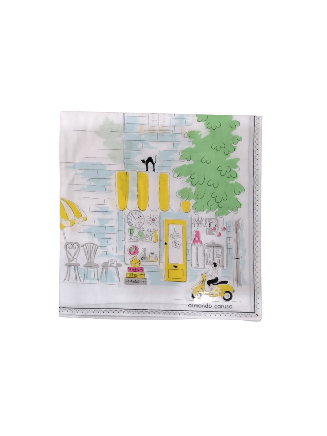 Store Scene Handkerchief 43 × 43cm - Yellow - Mu Shop