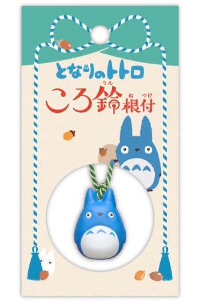 Strap Netsuke Blue Totoro Bell Keyring - Mu Shop