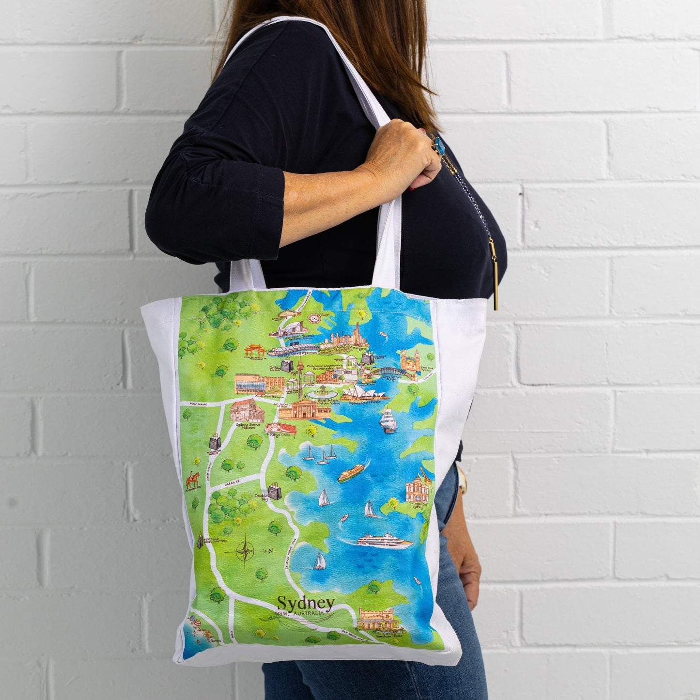 Sydney Tourist Attraction Map Tote Bag - Mu Shop