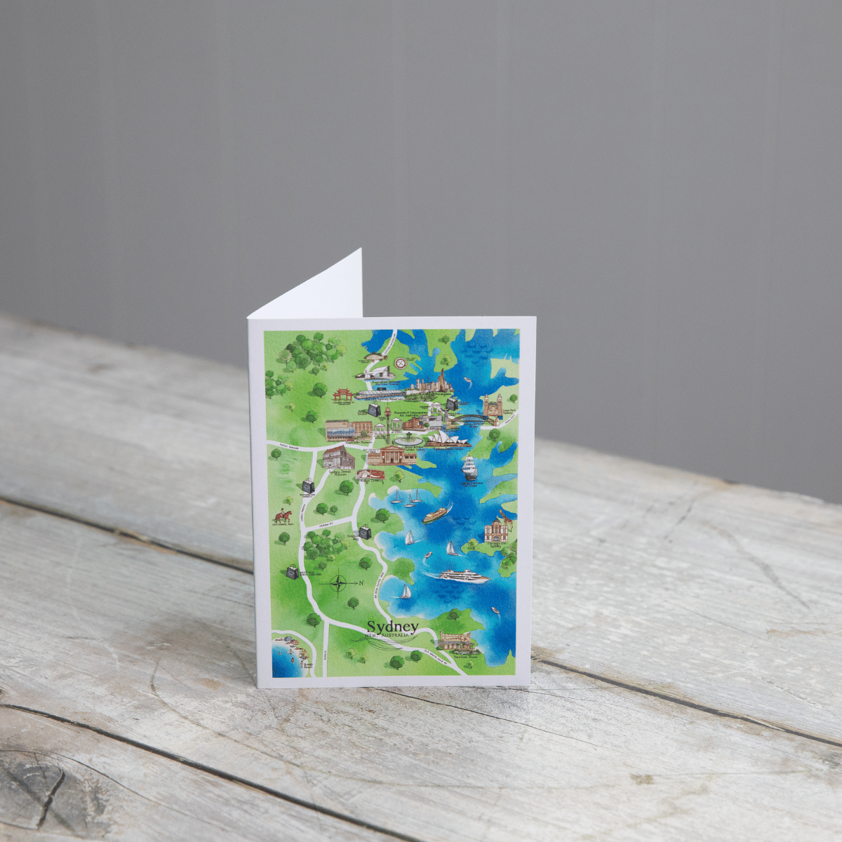Sydney Tourist Attractions Map A6 Greeting Card - Mu Shop