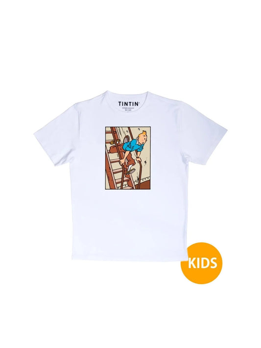 Tintin Stairs White Kids T-Shirt