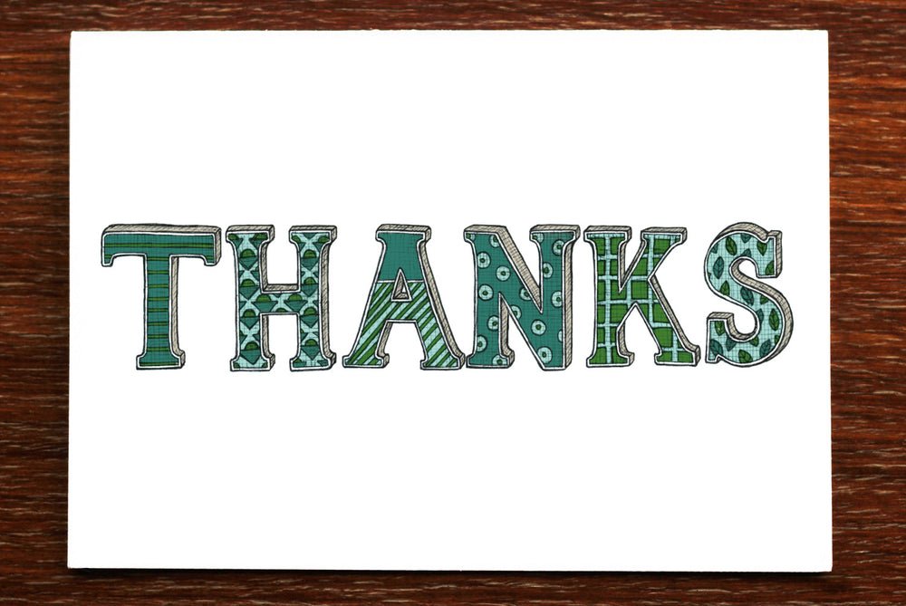 Thanks Patterns - Thank You Greeting Card - Mu Shop