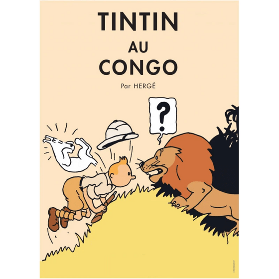 Tintin Au Congo Colourised Book Cover Poster - Mu Shop