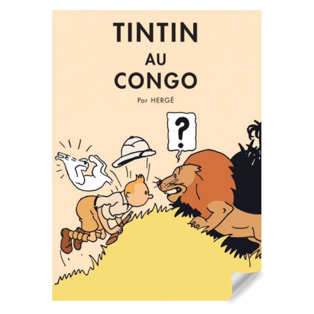 Tintin Au Congo Colourised Book Cover Poster - Mu Shop