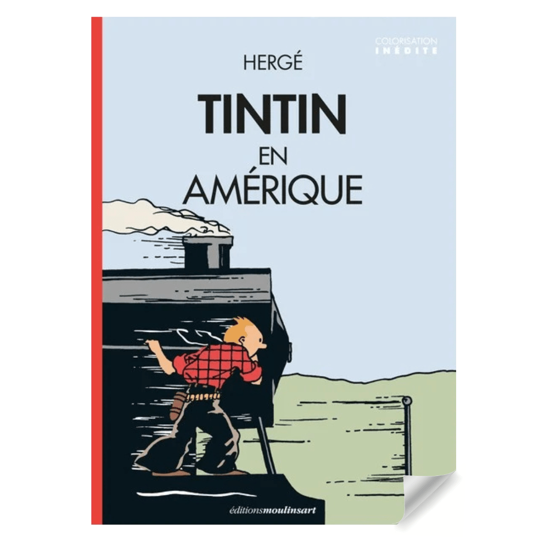 Tintin En Amerique Colourised Cover Poster - Mu Shop