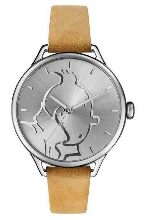 Tintin Leather Watch Moulinsart Ice - Watch Tintin in action Classic M - Mu Shop