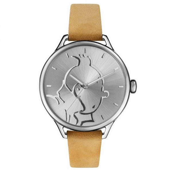 Tintin Leather Watch Moulinsart Ice - Watch Tintin in action Classic M - Mu Shop