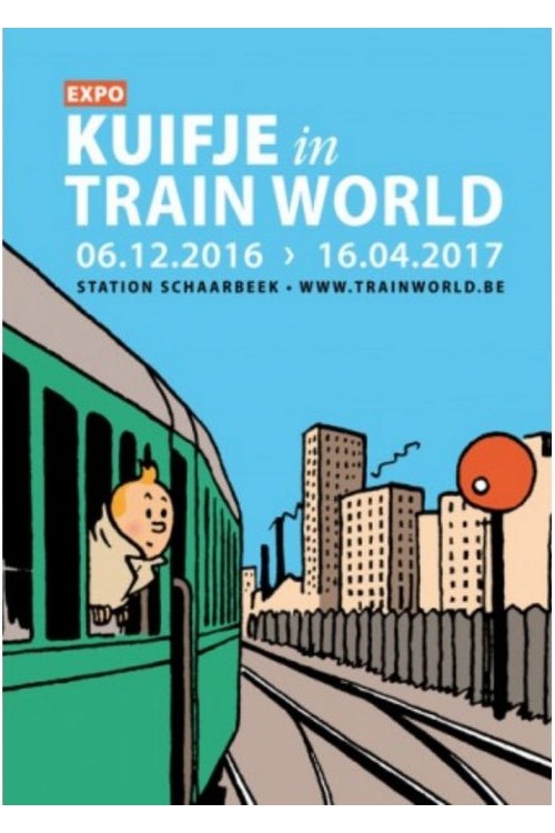 TINTIN POSTCARD - EXPO KUIFJE in TRAIN WORLD - Mu Shop