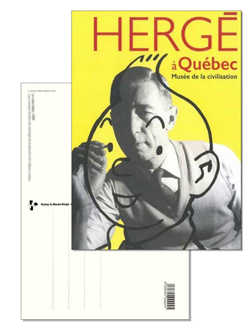 TINTIN POSTCARD - Hergé Exhibition in Québec - Mu Shop