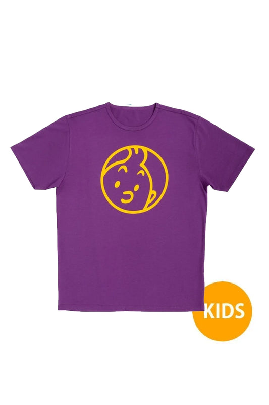 Kids T-shirt TIntin Face Purple