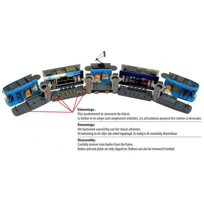 Tintin STIB T3000 Belgian Tram Model – 1/87 Scale (2018 Limited Edition) - Mu Shop