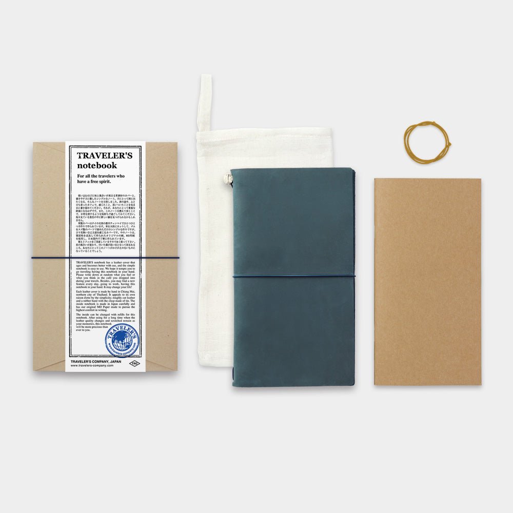Traveler’s Notebook – Blue, Regular Size, Starter kit - Mu Shop