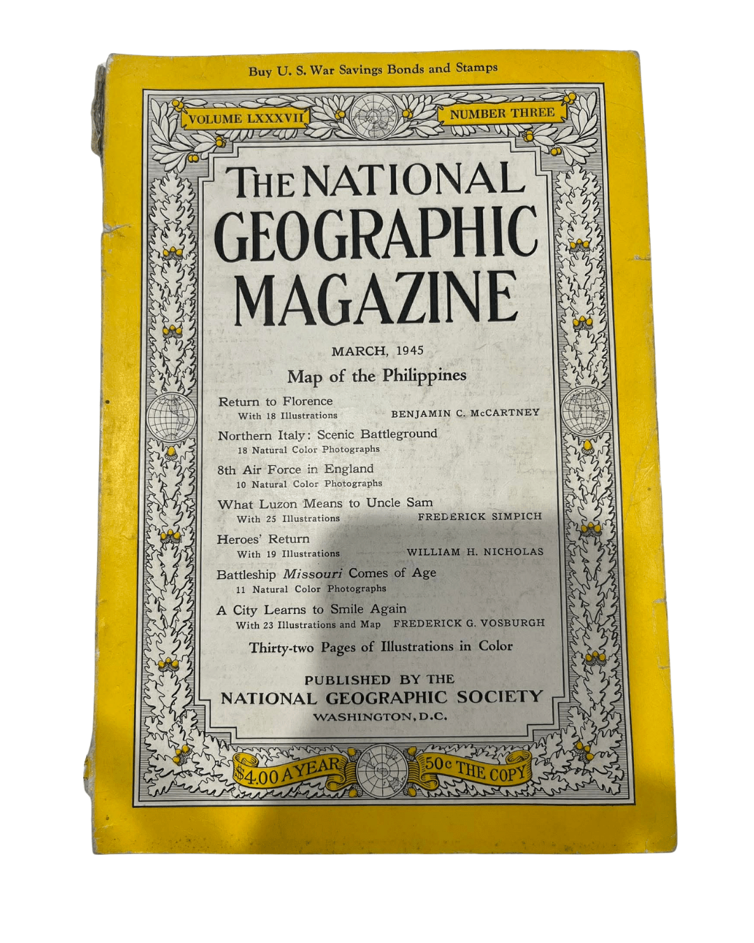 Vintage National Geographic March 1945 - Mu Shop