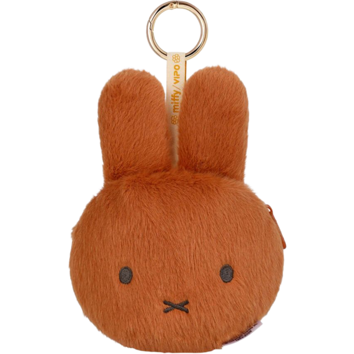 Miffy Plush Purse Keychain Brown