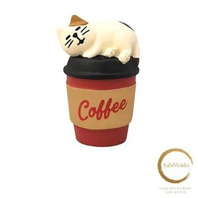 Warm Coffee Cat Figurine 4.4cm - Mu Shop