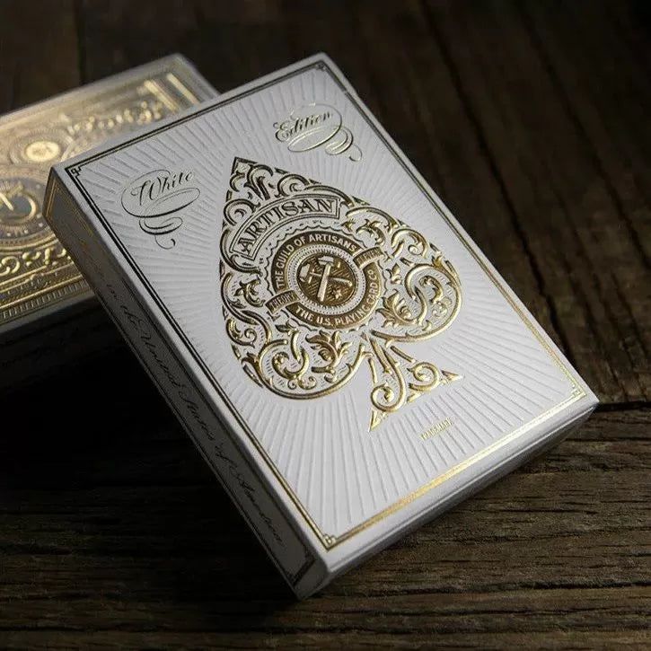 Artisan White playing cards tuck box