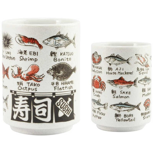 Yamato Sushi Teacup - Fish Pattern 280ml