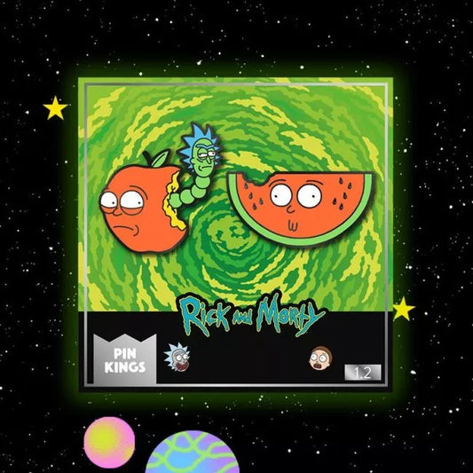 Rick and Morty Apple Morty & Watermelon Morty Enamel Pin Badge Set