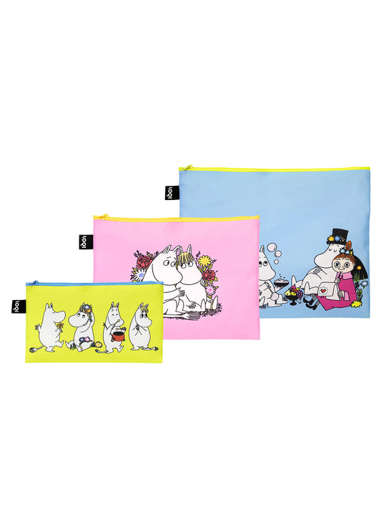 Moomin Together Zip Pocket 3pcs Set Multi-Coloured