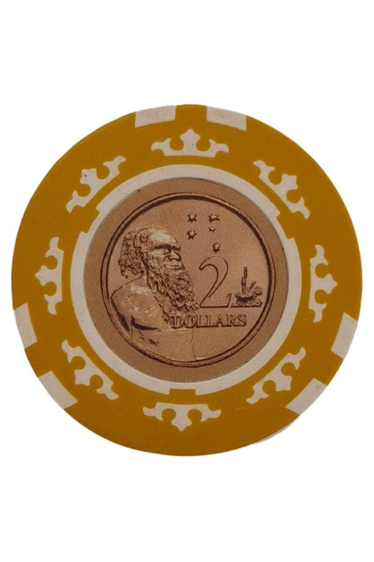 $2 Australia Currency Poker Chip (Brown) - Mu Shop