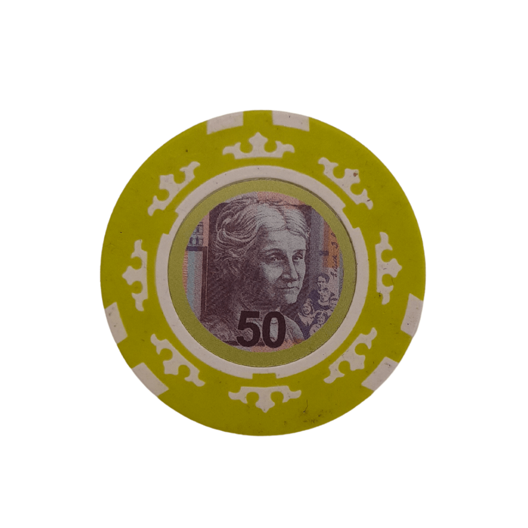 $50 Australia Currency Poker Chip (Green) - Mu Shop