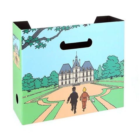 A4 Tintin File Box - Tintin and Snowy with Haddock at Moulinsart Castle - Mu Shop