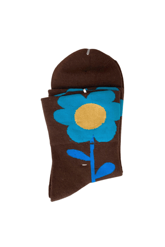 Adult Crew Socks - Brown - Mu Shop