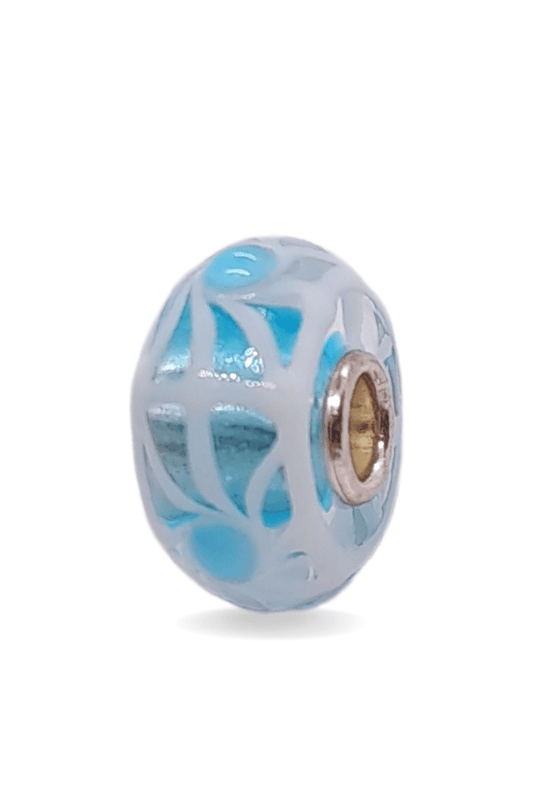 Aqua Blue Pattern Unique Bead #1094 - Mu Shop