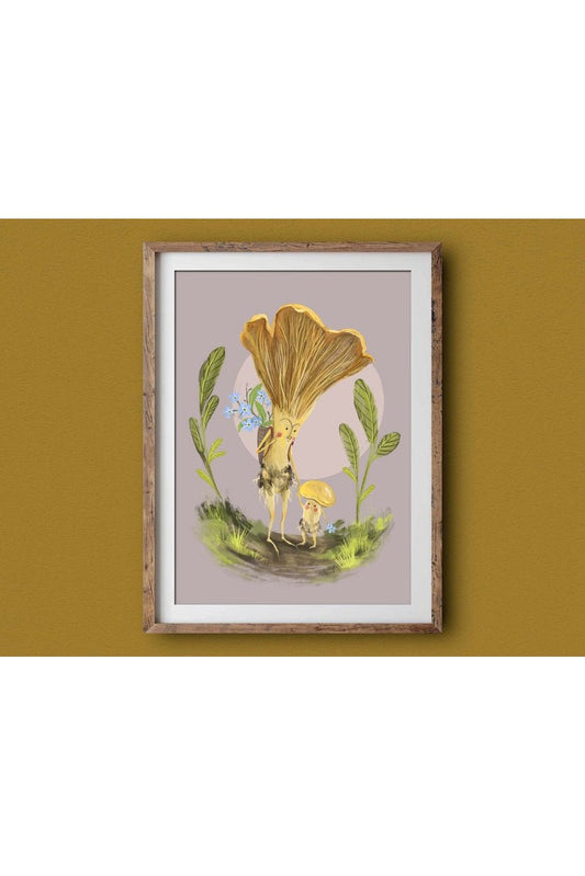 Art Print - Mushroom Mama. Whimsical illustration, wall art (A3) - Mu Shop