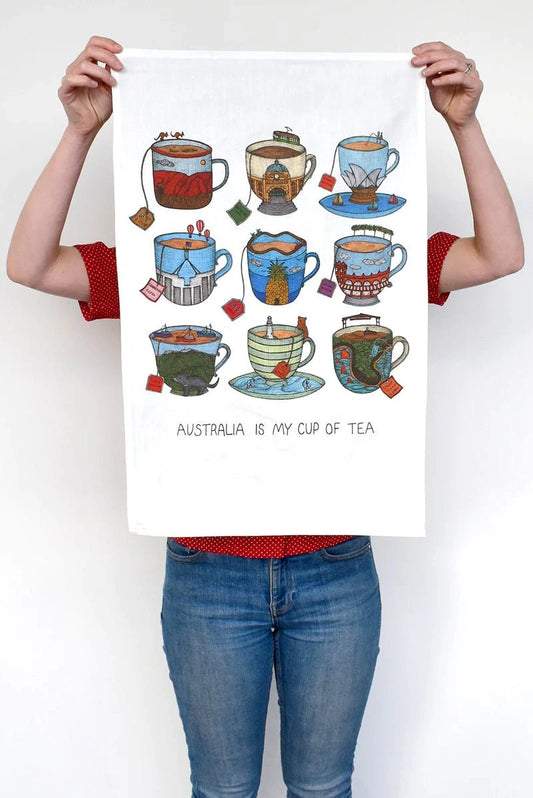 Aussie Teacup Tea Towels - Mu Shop