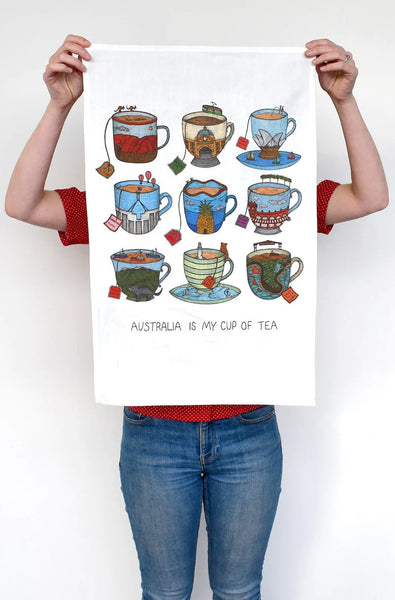 Aussie Teacup Tea Towels - Mu Shop