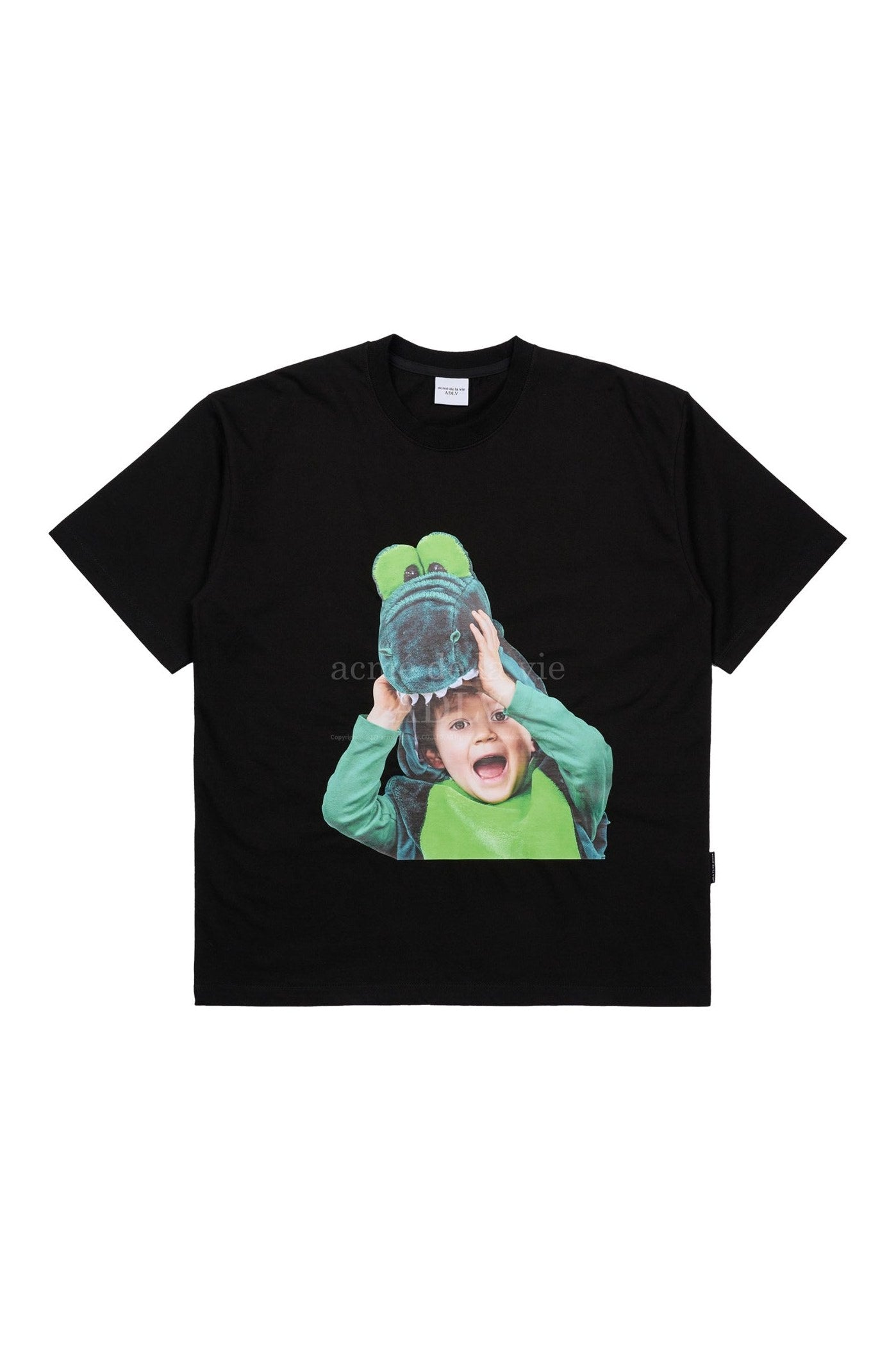 BABY FACE Crocodile Doll Black Adult T-shirt Size 2 - Mu Shop