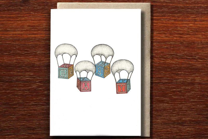 Baby Parachutes Greeting Card - Mu Shop