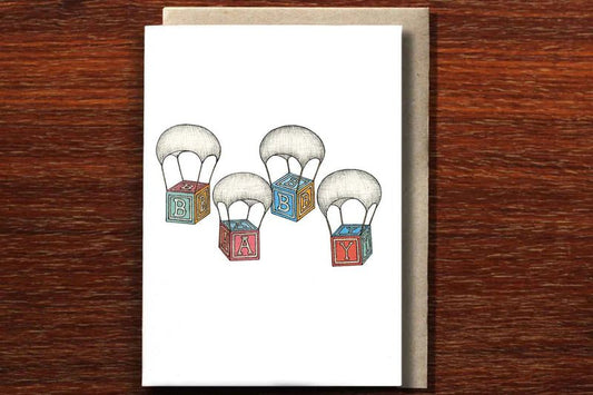 Baby Parachutes Greeting Card - Mu Shop