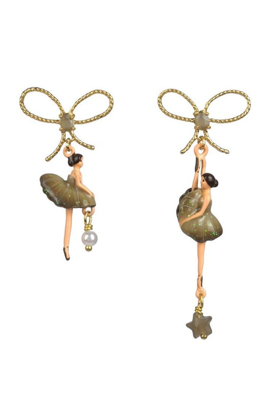 Ballerina Asymmetrical Earrings - Taupe Grey - Mu Shop