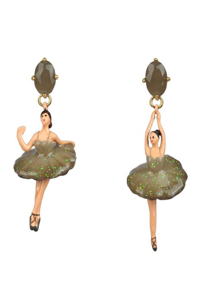 Ballerina Asymmetrical Earrings - Taupe Grey - Mu Shop