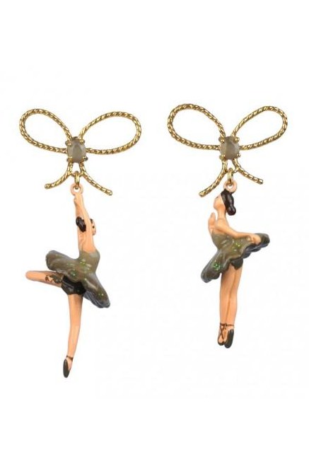 Ballerina Asymmetrical Earrings - Taupe Grey - Mu Shop