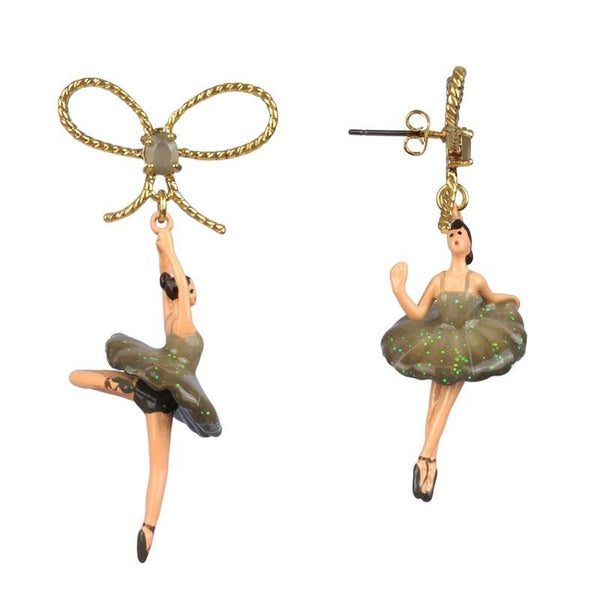 Ballerina Asymmetrical Earrings - Taupe Grey - Mu Shop