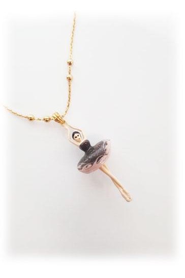 BALLERINA NECKLACE – Grey Purple Glittered - Mu Shop