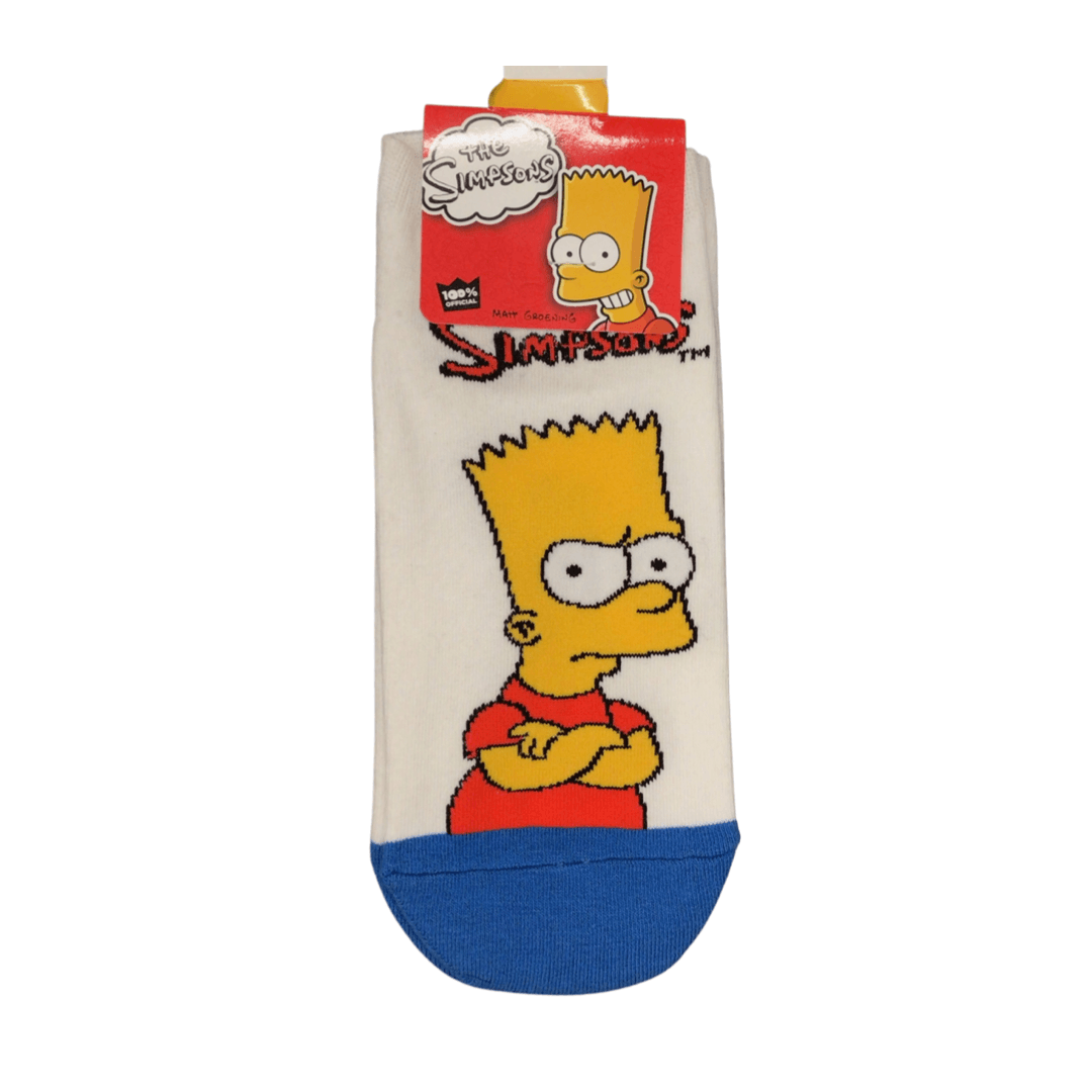 Bart Simpson Adult Ankle Socks - White - Mu Shop