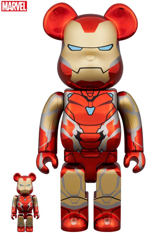 BE@RBRICK IRON MAN MARK85 CHROME Ver. 100％ & 400％ - Mu Shop