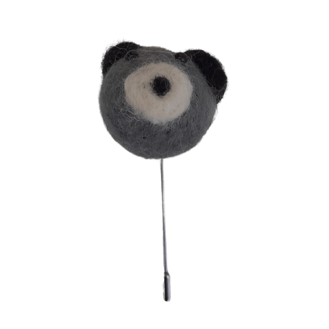 Bear Brooch - Dark Grey - Mu Shop