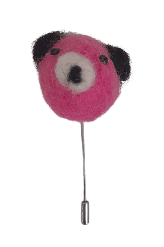 Bear Brooch - Dark Pink - Mu Shop