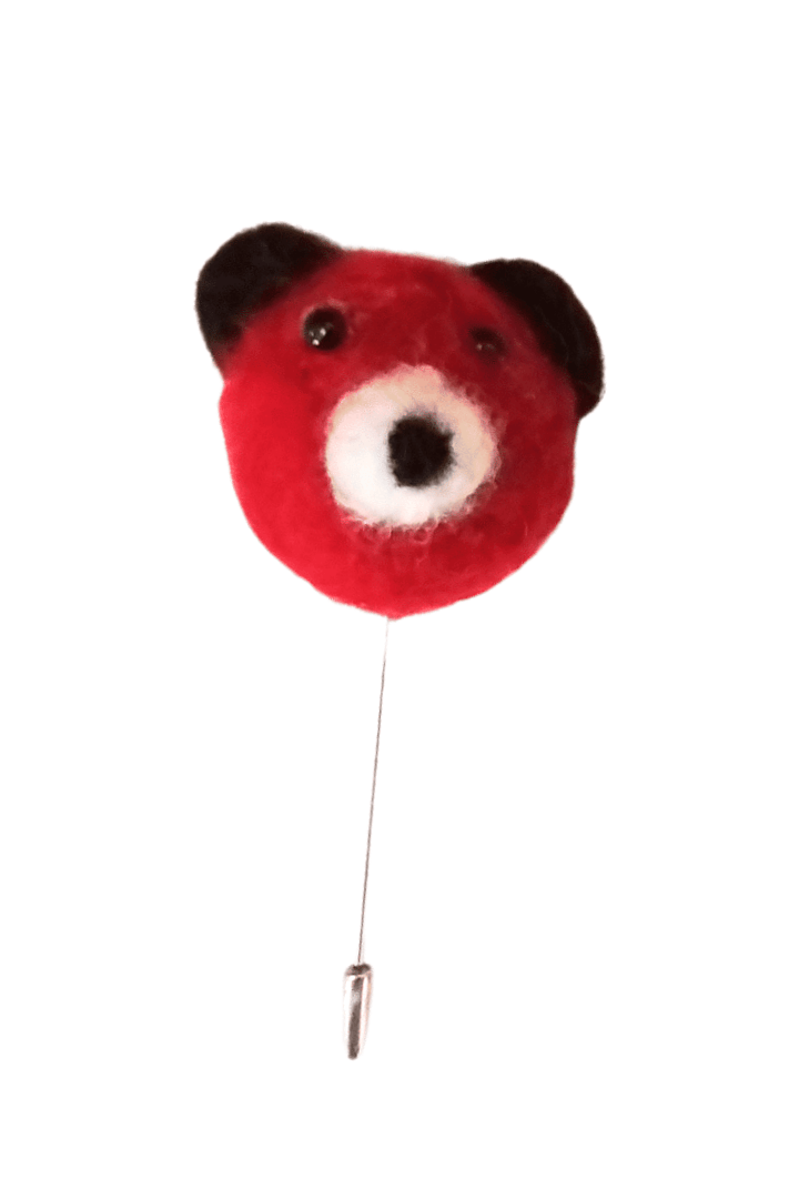 Bear Brooch - Red - Mu Shop