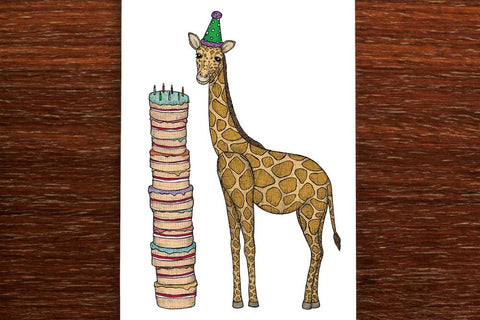 Birthday Giraffe - Birthday Card - Mu Shop